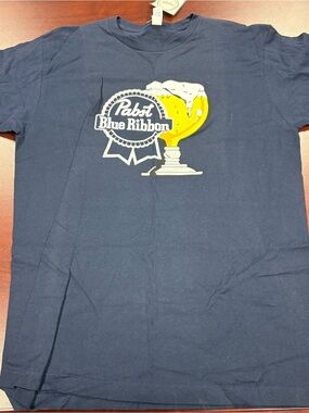 Pabst Blue Ribbon Navy Logo Tee - Unisex